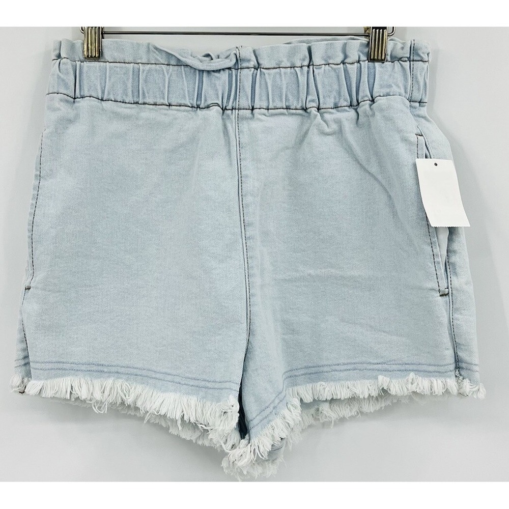 NWT Material Girl Small High Rise Cut Off Denim Shorts Light Wash Paper Bag